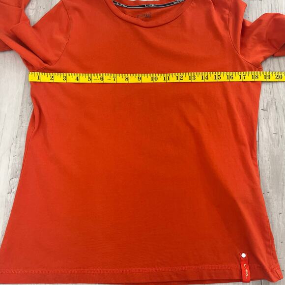 Lauren Ralph Lauren Orange Long Sleeve Cotton Basic Plain Halloween Shirt Large - Picture 8 of 9